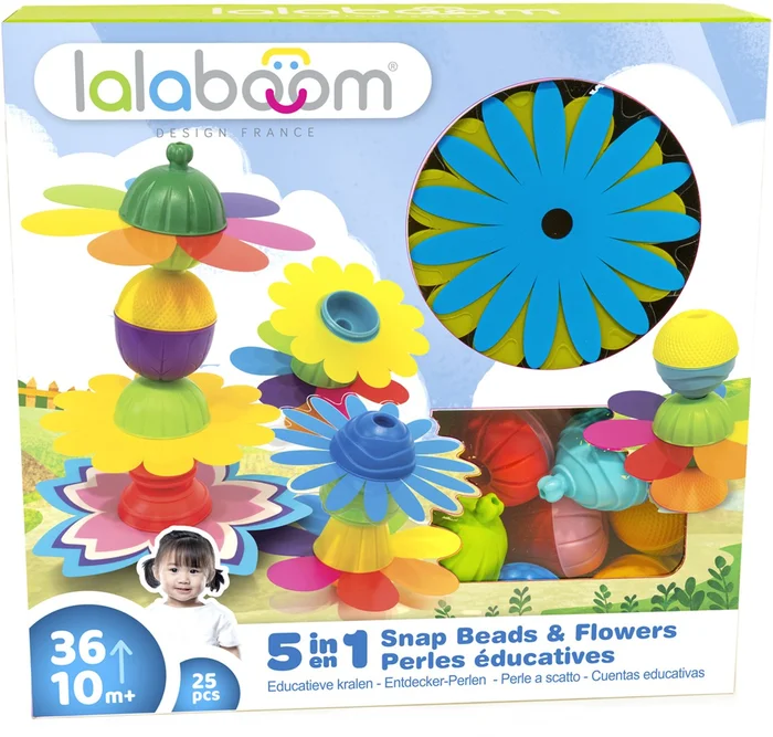 Lalaboom Perlenset mit Blumen (25 Stück)