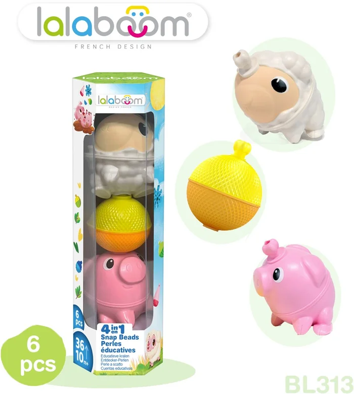 Lalaboom Tier Geschenkset (6 Stück) Schaf und Schwein