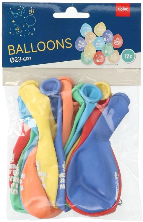 Latex Ballonnen Welkom Sint en Pieten, 12st.