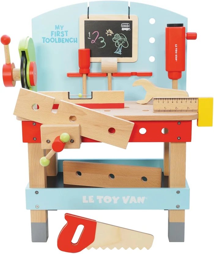 Le Toy Van – Pädagogisches Autos & Baustelle-Spielset „Meine erste Werkbank“ aus Holz Werkbank-Set für Rollenspiel | Holzwerkzeuge-Rollenspiel für Jungen – Geeignet für Kinder ab 3 Jahren, TV448