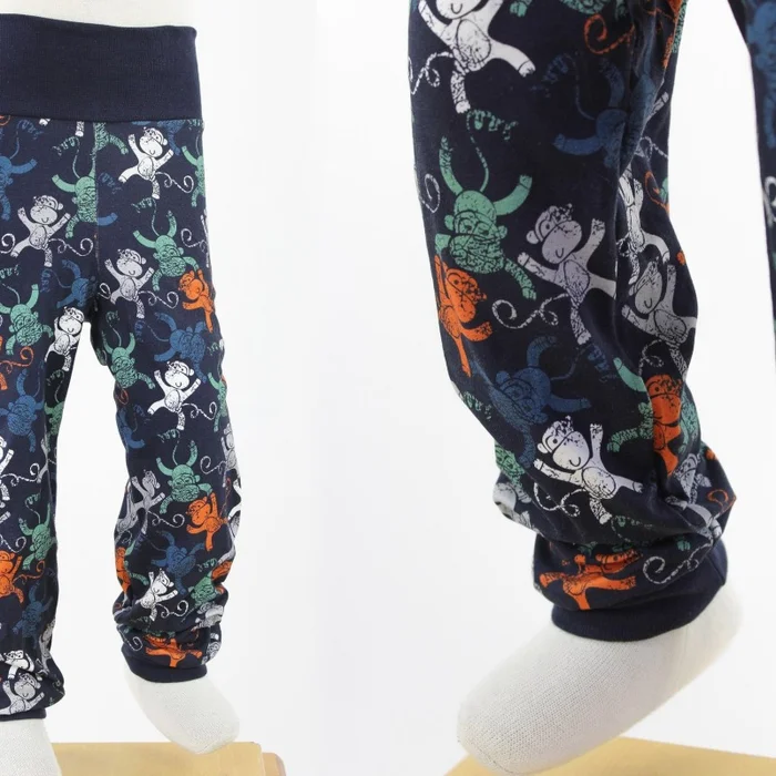 Leggings für Kinder dunkelblau mit Affen
