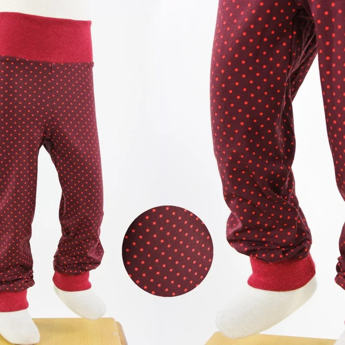 Leggings für Kinder dunkelrot mit Punkten