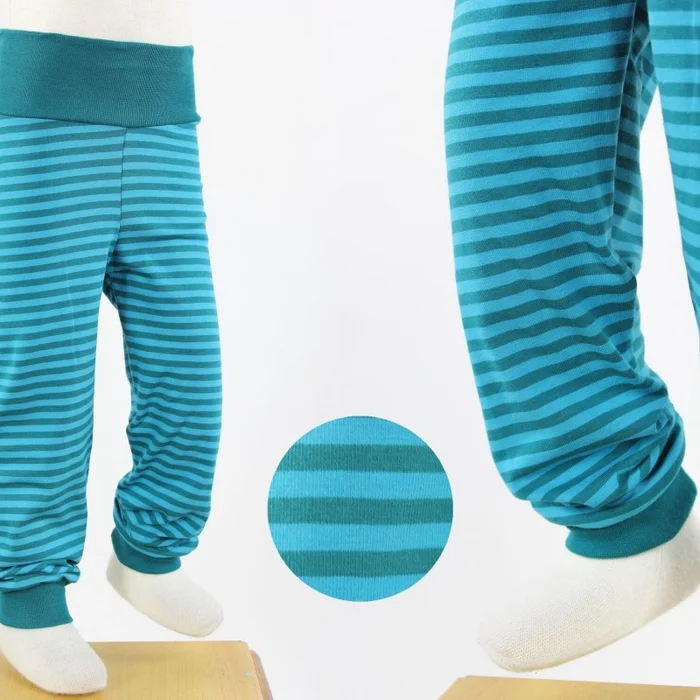 Leggings für Kinder petrole Streifen