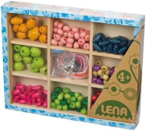 LENA® – Holzperlen Holzkassette, mittel