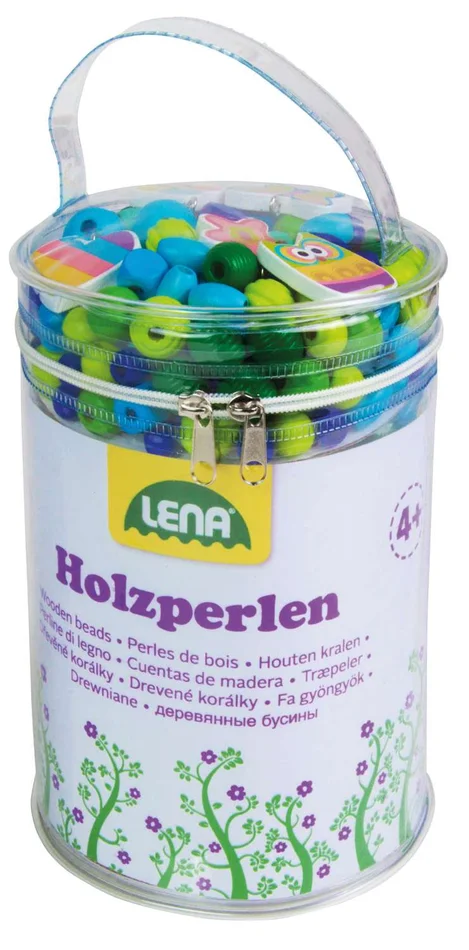 Lena® – Holzperlentasche, blau