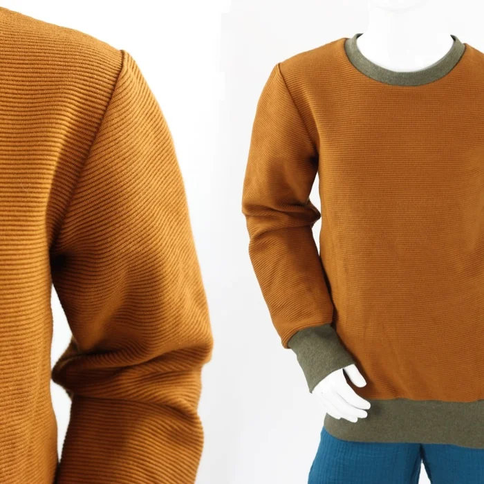Longsleeve für Kinder aus terracotta Ottoman-Jersey