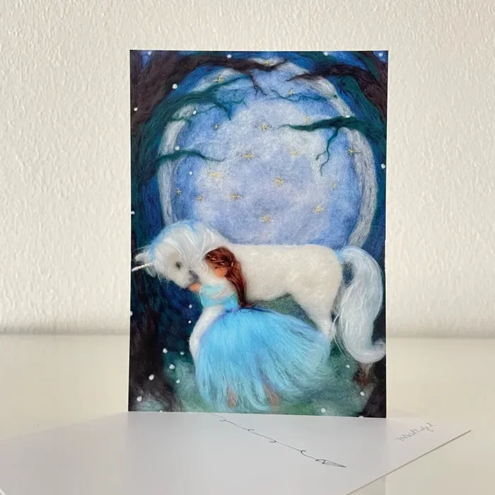 Mädchen mit Einhorn Verkaufsgeschäft