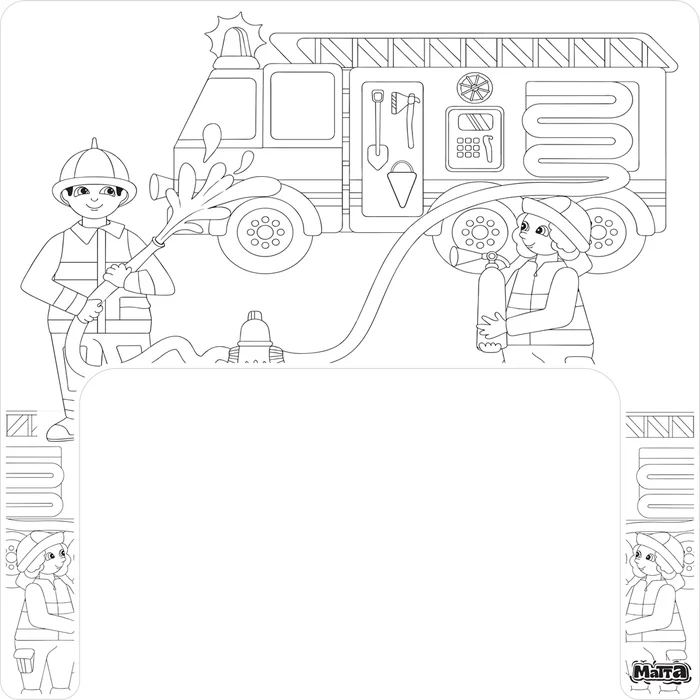 Matta Kids – Brandweer helden – Herbruikbare Kleur- en Veegplacemat – Past op Ikea Antilop