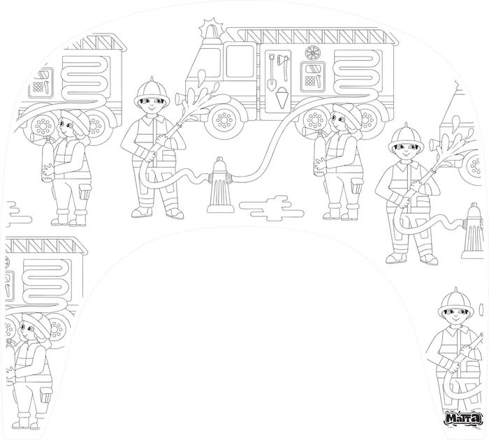 Matta Kids – Brandweer helden – Herbruikbare Kleurplaat en Veegplacemat – Past op Tripp Trapp