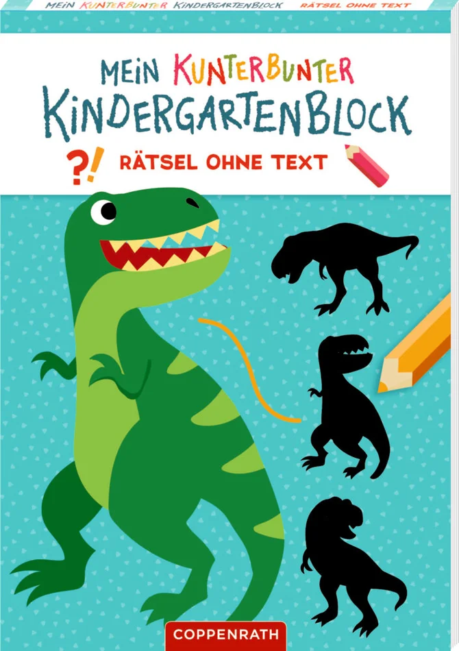 Mein kunterbunter Kindergartenblock: Rätsel ohne Text – Dinosaurier