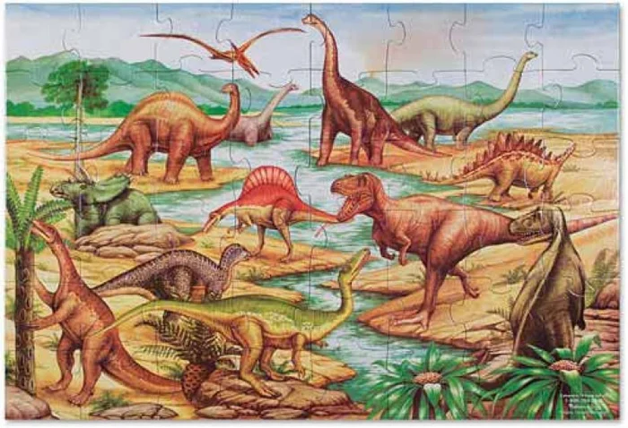Melissa & Doug Fussbodenpuzzle „Dinosaurier“
