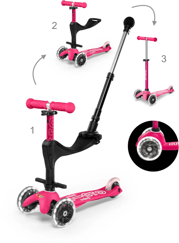 Mini Micro 3in1 Deluxe Push LED Rosa