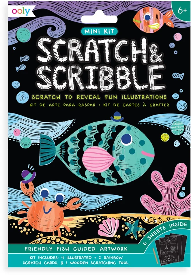 Mini Scratch & Scribble Art Kit: Friendly Fish