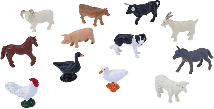 Mojo Farmland Mini Boerderijdieren Speelset, 12dlg. – 380053