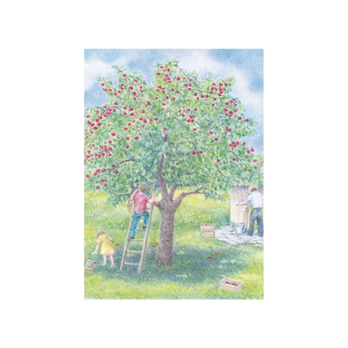 Monika Speck Kunstkarte No 5640 – Apfelernte