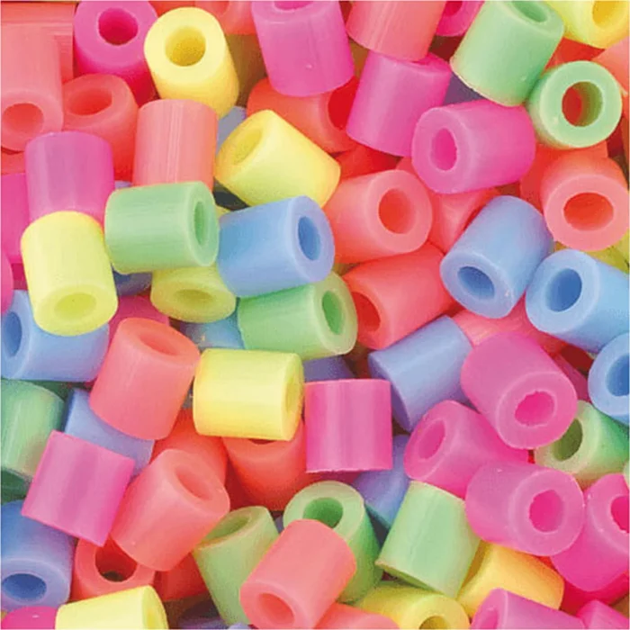 Nabbi® Bügelperlen im Eimer, Ø 5mm, 5.000 Stk., Pastell Mix