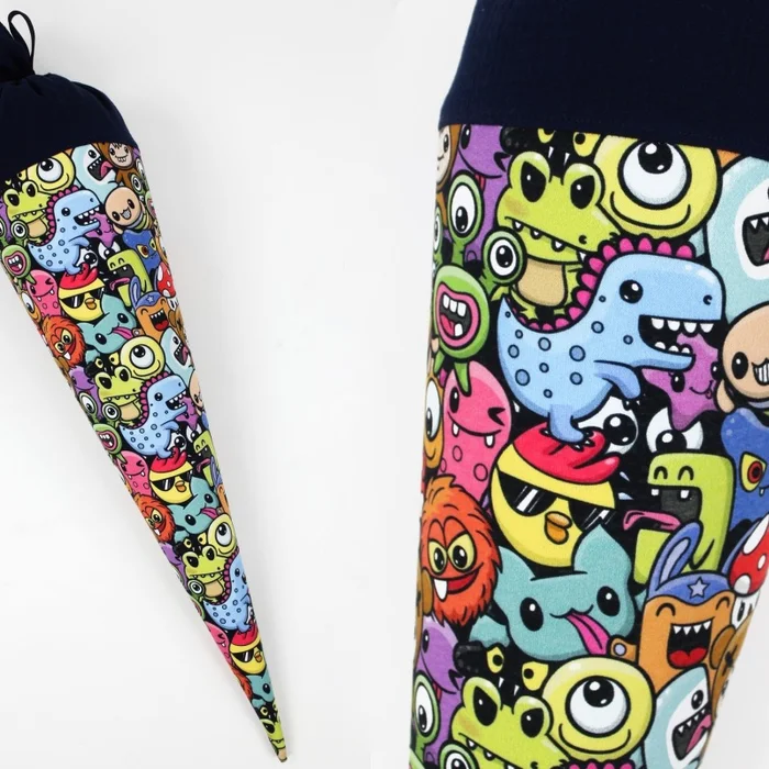 Nachhaltige Zuckertüte (Schultüte) Monsterparty in 2 Größen