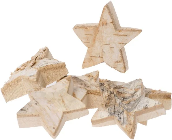 Nature wood slices star set of 6