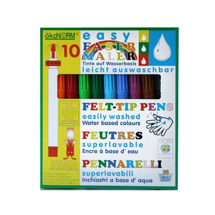 ökoNorm easy Fasermaler, 4mm, leicht auswaschbar – 10 Farben