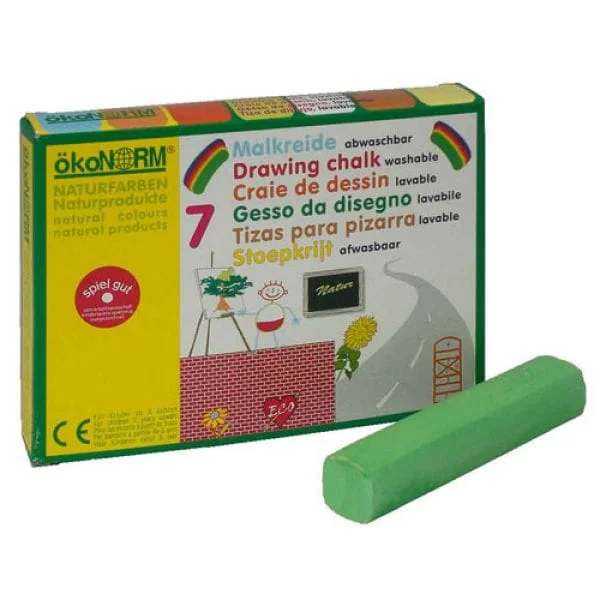 ökoNorm Straßenmalkreide, Pappetui, eckig – 7 Farben