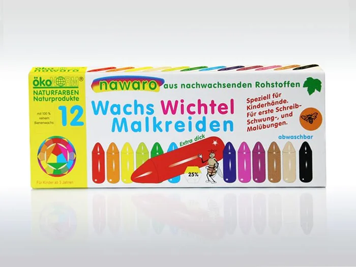 ökoNorm Wachs-Wichtel/Gnome nawaro, Kartonetui – 12 Farben