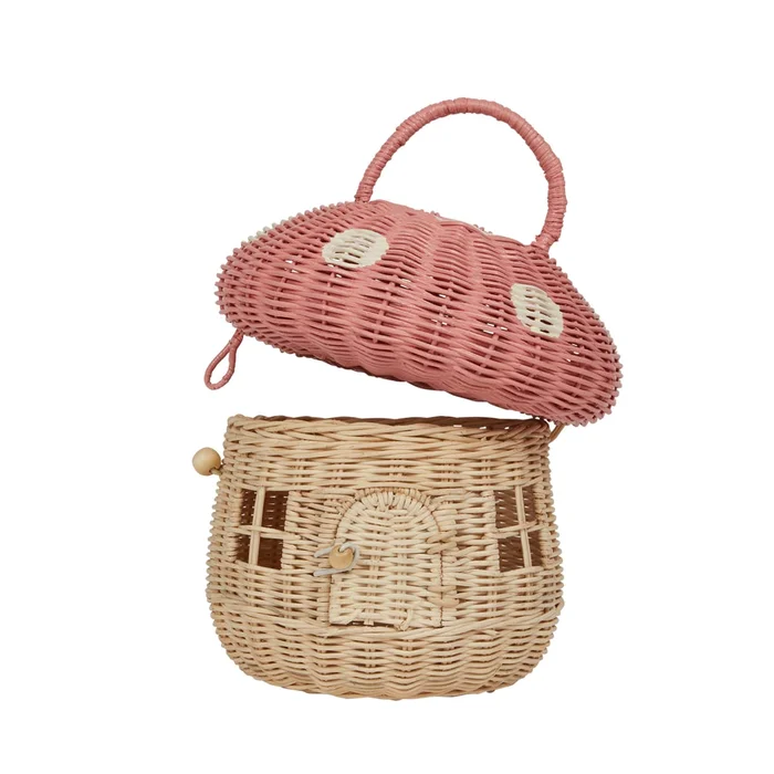 OlliElla Rattankorb Mushroom Basket Musk