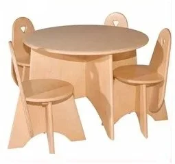 Pertina – Van Dijk Toys houten tafel en 4 stoelen set Apollo voor Kleuters