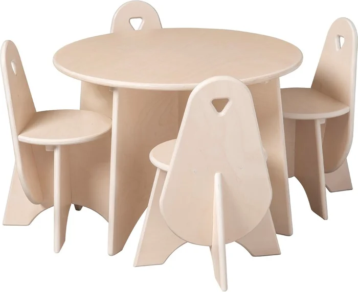 Pertina – Van Dijk Toys houten tafel en 4 stoelen set Apollo voor Peuters – White Wash