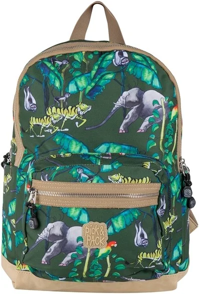 Pick & Pack Happy Jungle Rucksack M / Bambus