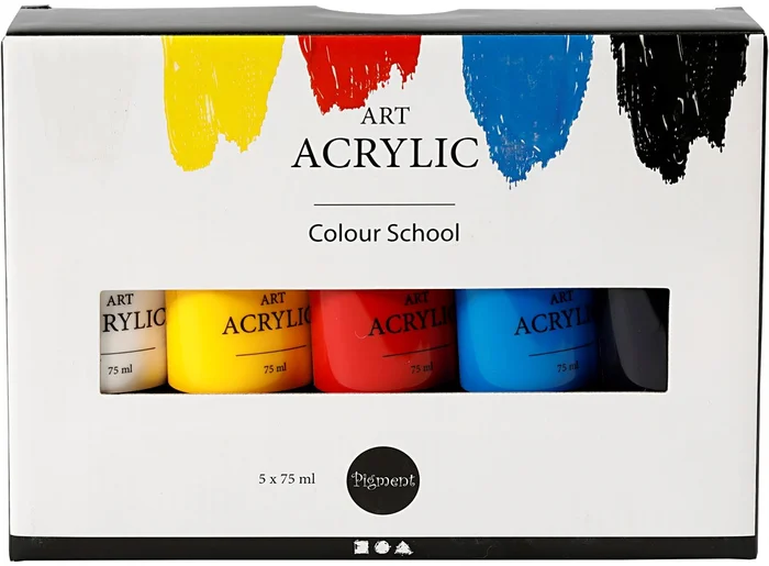 Pigment Art Pigment Art Acrylfarben-Set, 5 Grundfarben à 75 ml