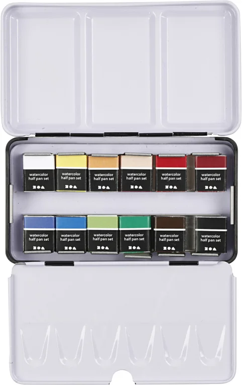 Pigment Art Pigment Art Aquarellfarben-Set, 12 ½ Näpfchen