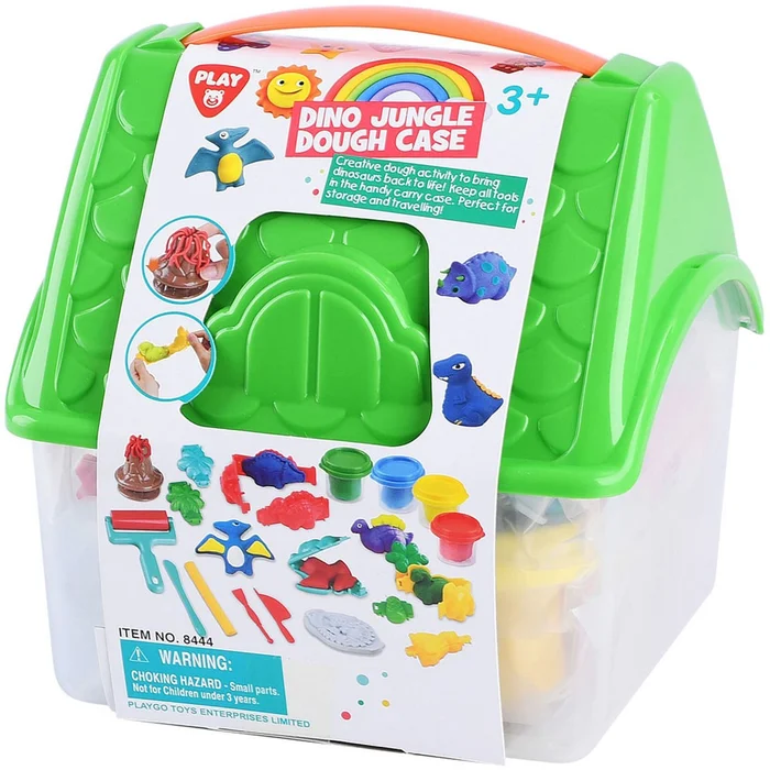 Play Dino Jungle Kleiset in Opbergdoos, 4 Kleipotjes