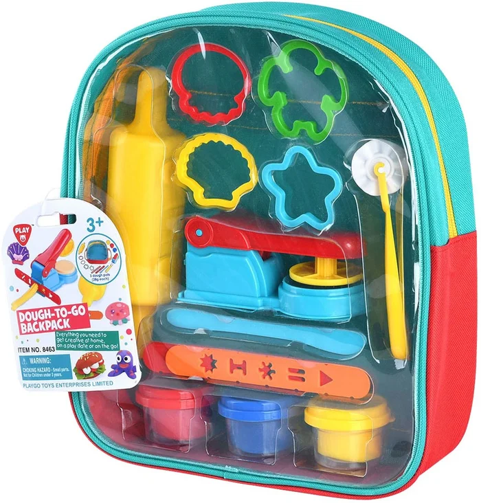 Play Kleiset in Rugzak, 3 Kleipotjes