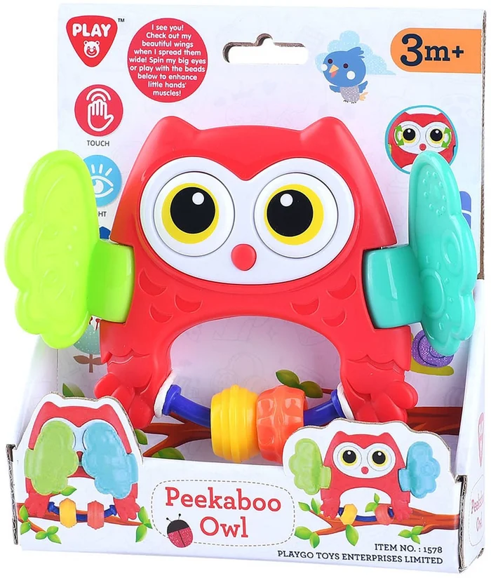 Play Peekaboo Uil Rammelaar Rood
