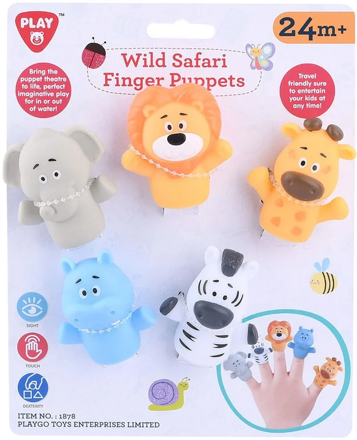 Play Vingerpoppetjes Wild Safari, 5st.