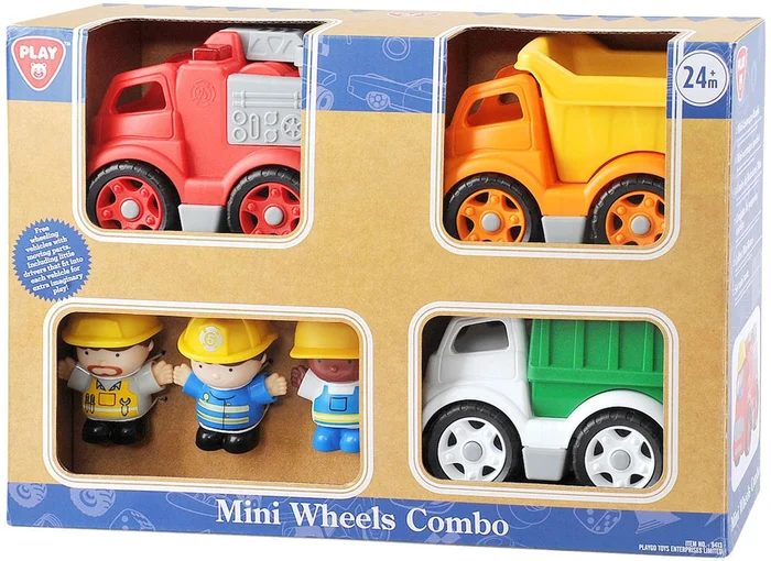 Play Werkvoertuigen met Figuren Speelset, 6dlg.