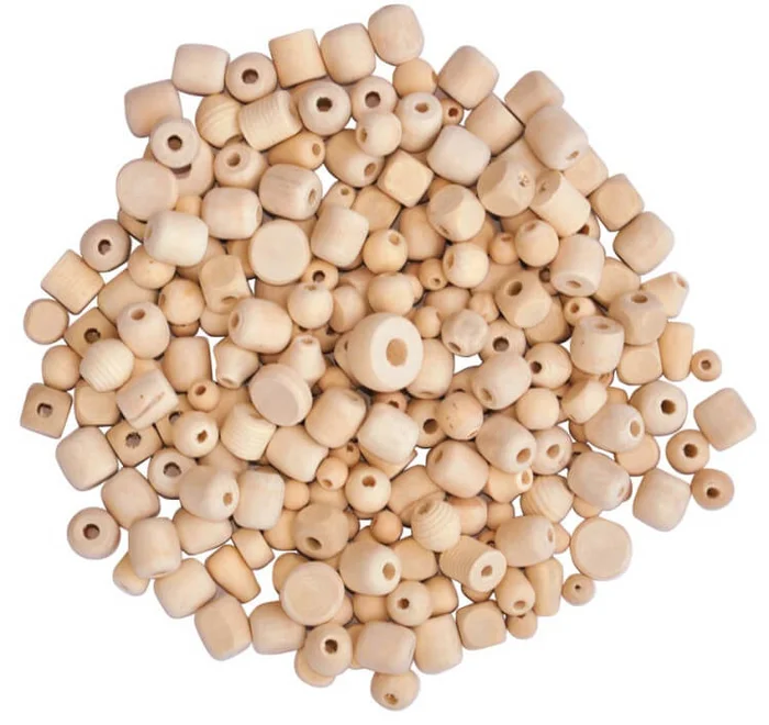 Playbox Holzperlen 500 gr naturfarben