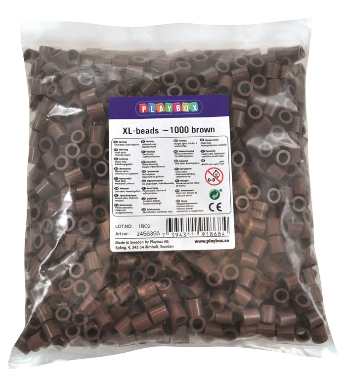 Playbox XL-Perlen 1000 Stück braun
