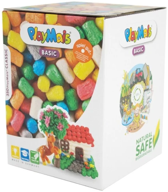 PlayMais Basic Medium Bastel-Set für Kinder ab 3 Jahren | Über 300 Stück zum Basteln | Natürliches Spielzeug | Fördert Kreativität & Motorik | Geschenk für Mädchen & Jungen