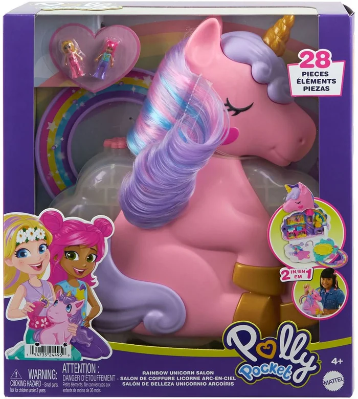 Polly Pocket Salon van de Regenboog Eenhoorn Speelset
