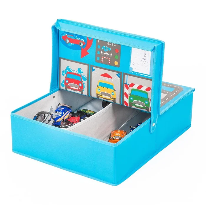 Pop it Up Play Box Garage – Aufbewahrungsbox und Spielmatte – Aufbewahrungsbox, die unter das Bett passt – Spielzeugkiste für Autos und anderes Spielzeug – Jungen und Mädchen