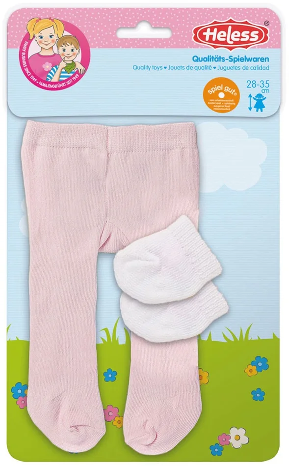 Poppenmaillot met Sokken – Wit, 28-35 cm