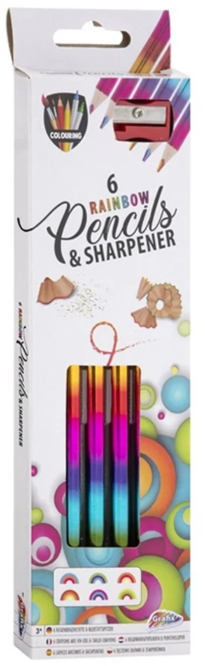 Potloden met Puntenslijper Regenboog