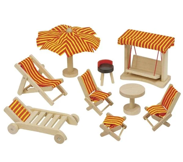 Puppenhaus Einrichtung Gartenmöbel 9tlg.