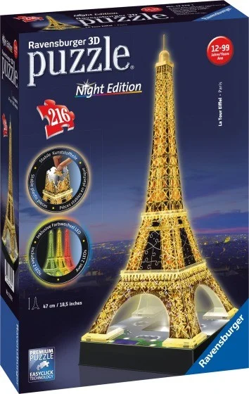 Ravensburger® 3D Puzzle – Eiffelturm Night Edition, 216 Teile