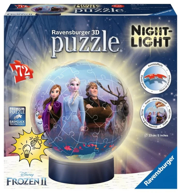 Ravensburger® 3D Puzzle – FROZEN 2 Puzzleball Nachtlicht, 72 Teile