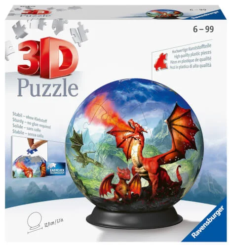 Ravensburger® 3D Puzzle – Puzzle-Ball Mystische Drachen, 72 Teile