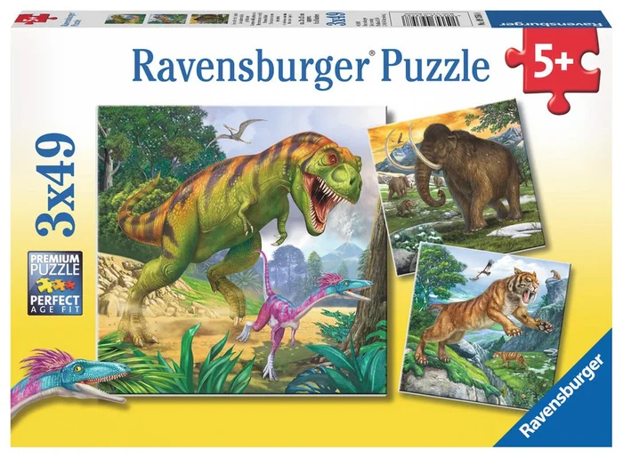Ravensburger® Puzzle – Herrscher der Urzeit, 3×49 Teile
