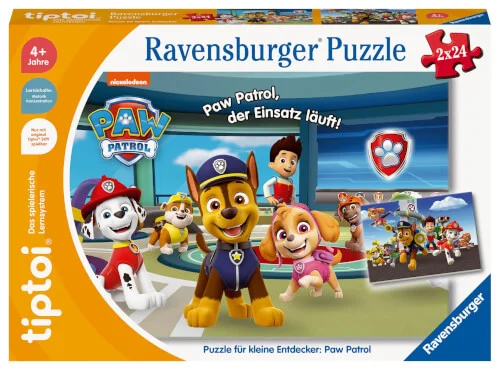 Ravensburger® tiptoi® Puzzle für kleine Entdecker – Paw Patrol 2 x 24 Teile
