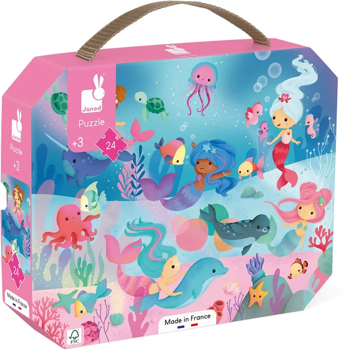 Runder Koffer Puzzle Sirene 24 Stücke